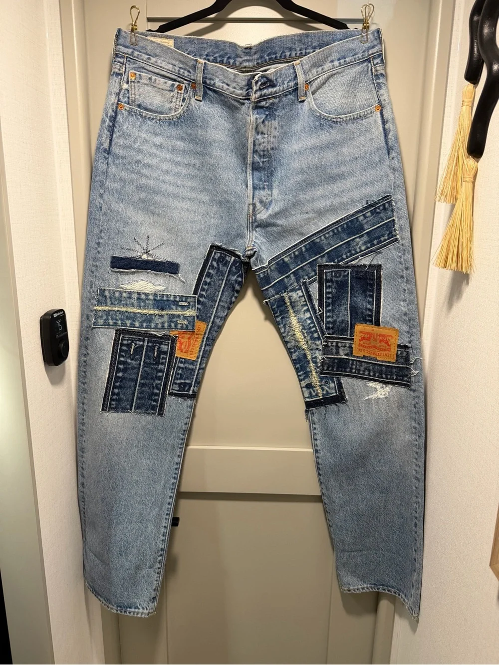 NWOT Levi's Light Blue Jeans with Dark Blue Patchwork